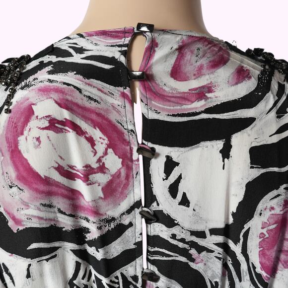 ROBERT RODRIGUEZ Floral Print Mini Silk Dress - Picture 6 of 8